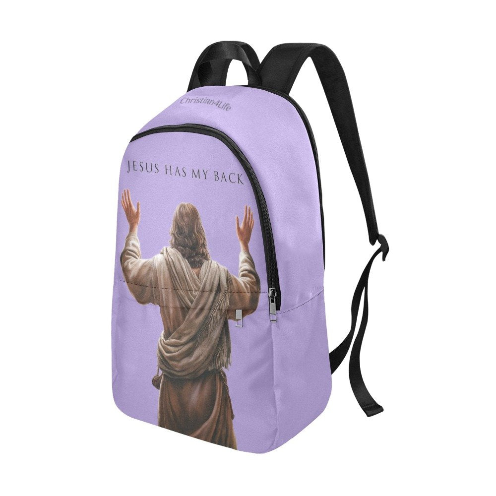 "Jesus Has My Back" Christian Backpack (Choose Purple Shade)