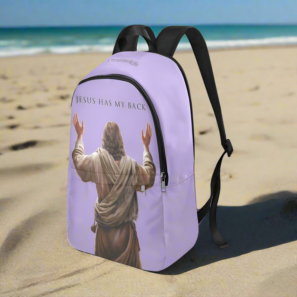 "Jesus Has My Back" Christian Backpack (Choose Purple Shade)