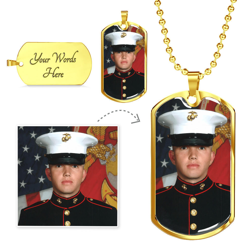 Personalized Dog Tag Necklace (Your Photo and Message) - Jewelry