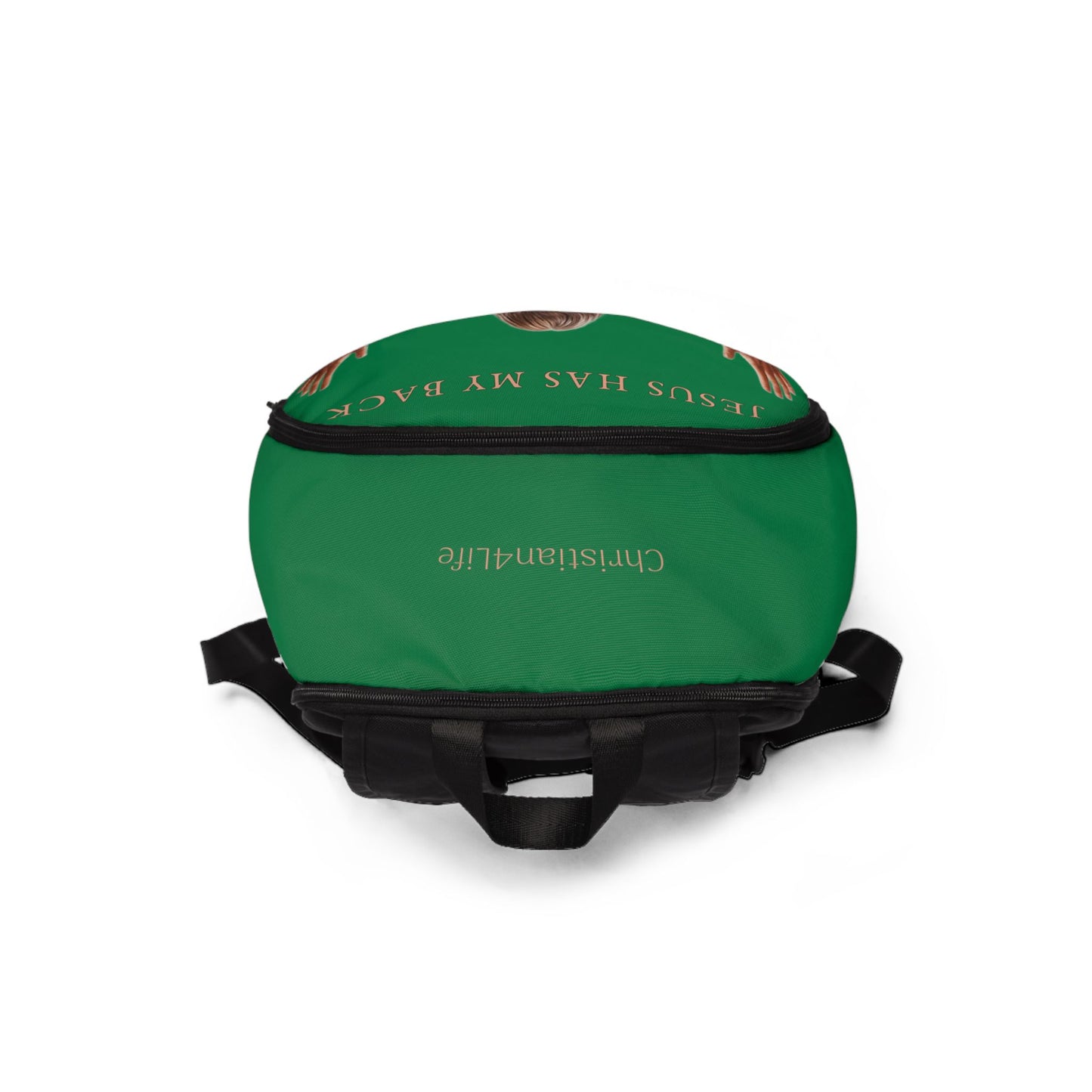 ’Jesus Has My Back’ design Christian Backpack (dark green) - One size - Bags