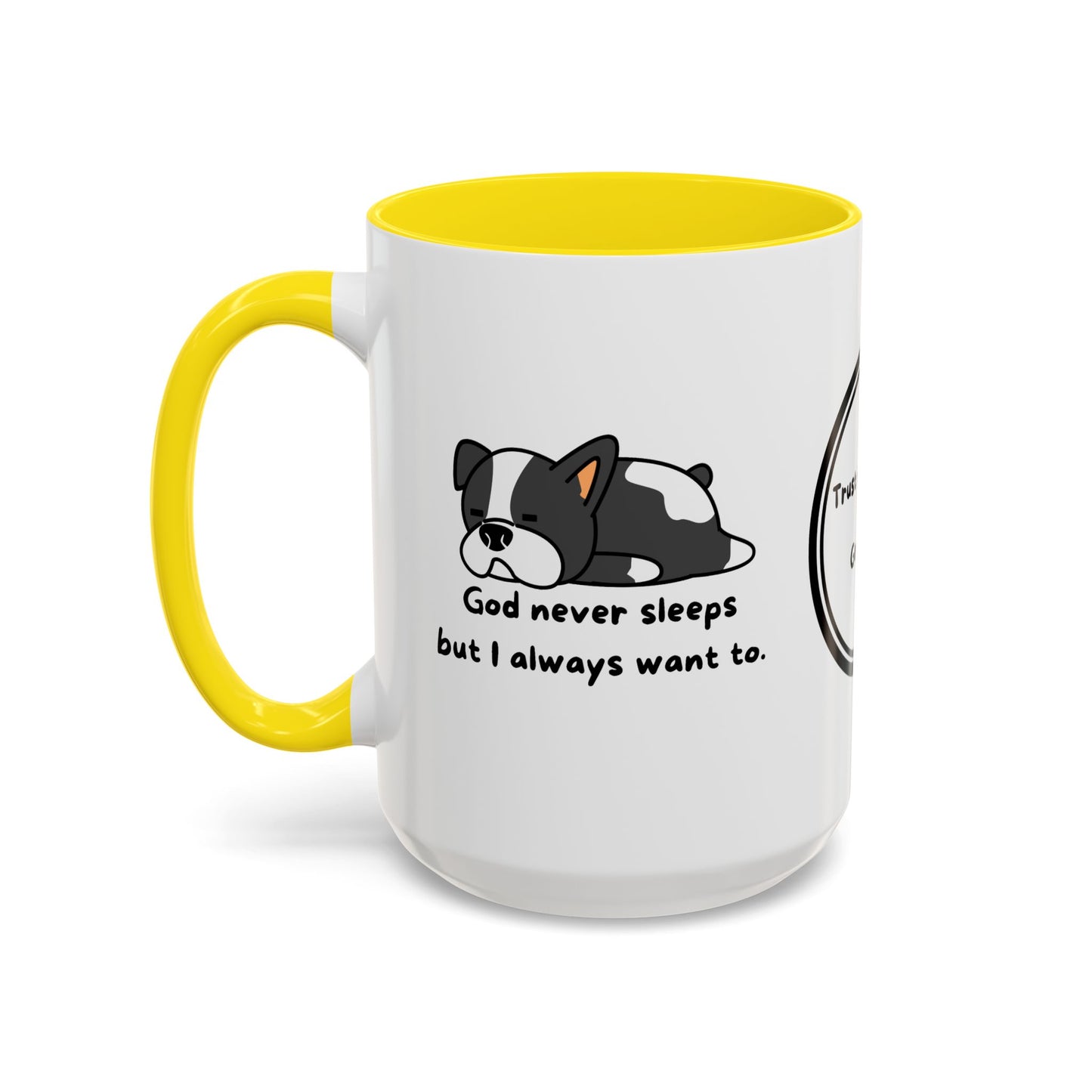Christian ’God never sleeps’ 11 oz and 15oz Accent Mug multiple colors Christian Mug - Mug
