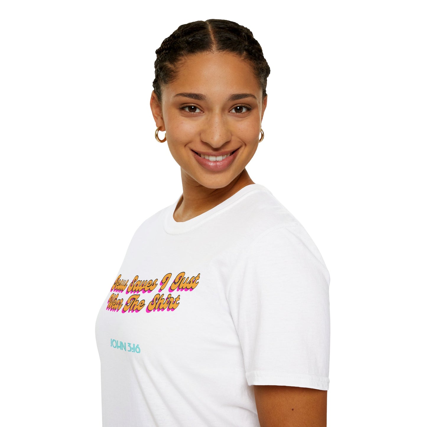 "Jesus Saves, I just Wear the Shirt" Unisex Cotton Softstyle T-Shirt