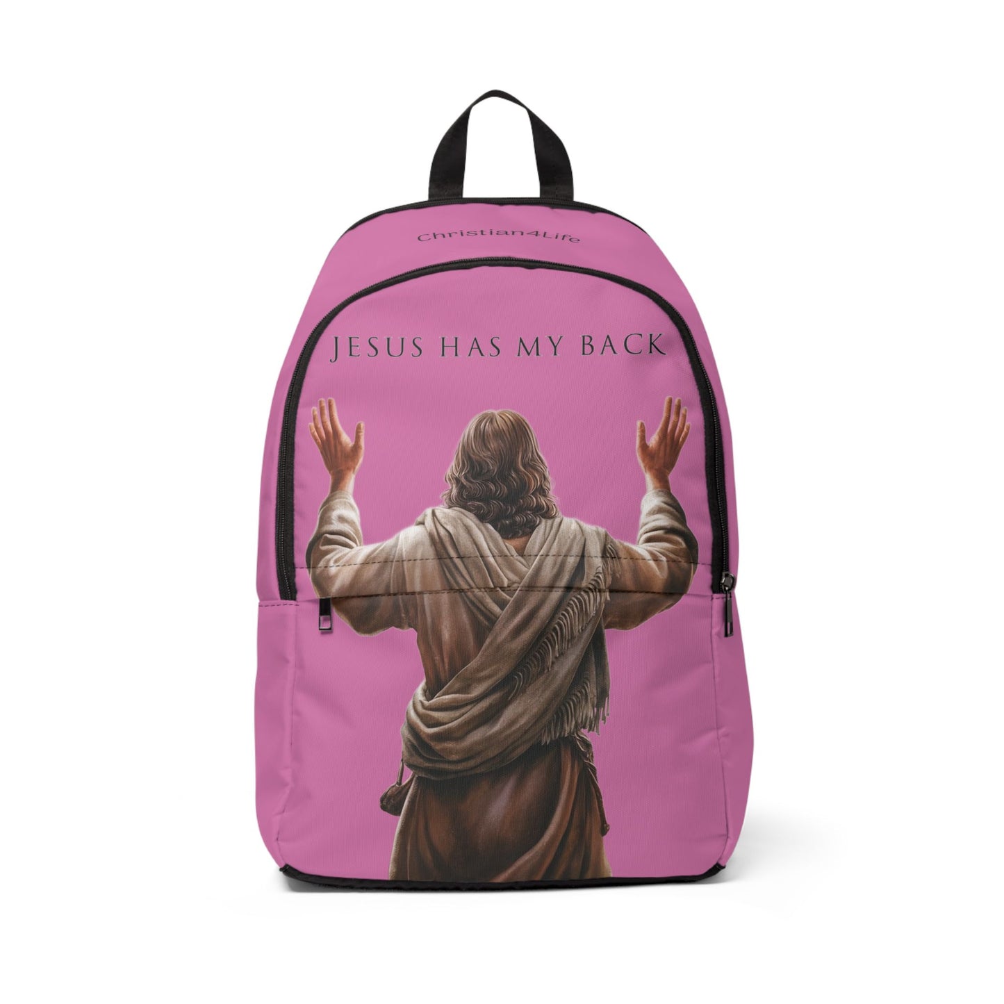 ’Jesus Has My Back’ Christian Backpack (light pink) - One size - Bags