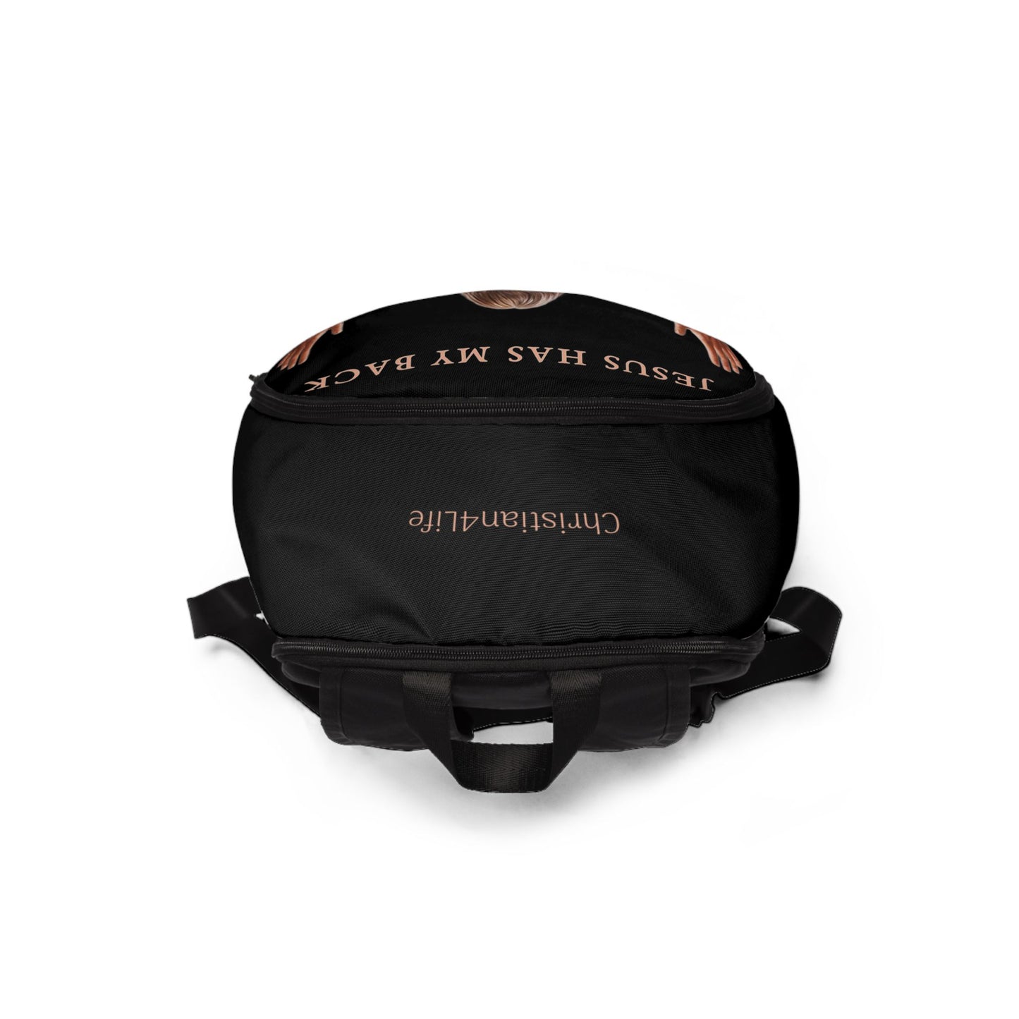 ’Jesus Has My Back’ Graphic design Christian Backpack (black) - One size - Bags