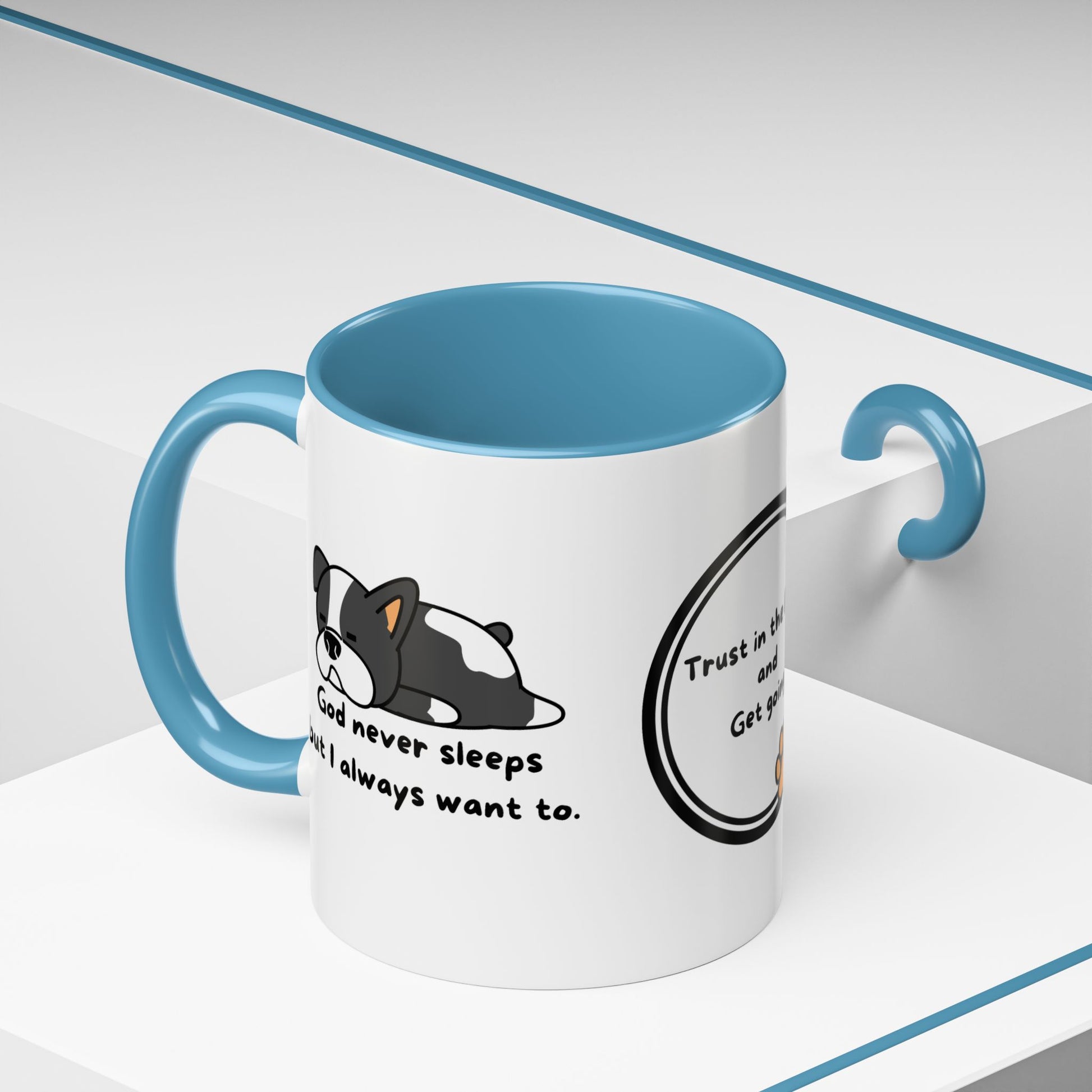 Christian ’God never sleeps’ 11 oz and 15oz Accent Mug multiple colors Christian Mug - Mug