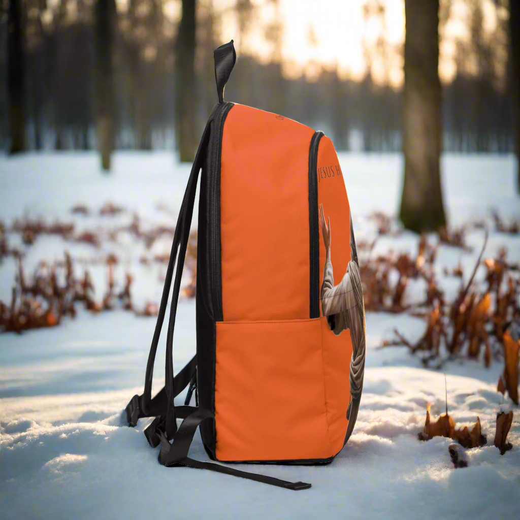 ’Jesus Has My Back’ Graphic design Christian Backpack (orange) - One size - Bags