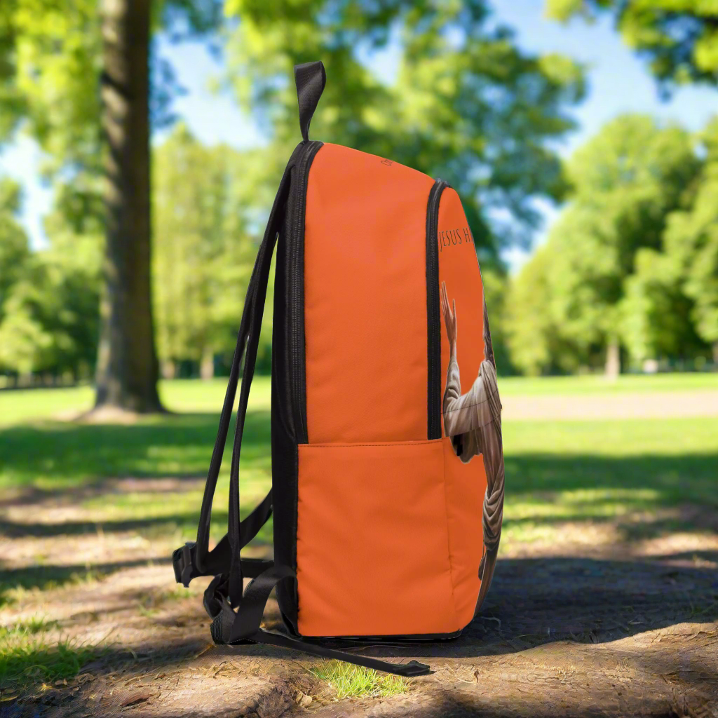 ’Jesus Has My Back’ Graphic design Christian Backpack (orange) - One size - Bags