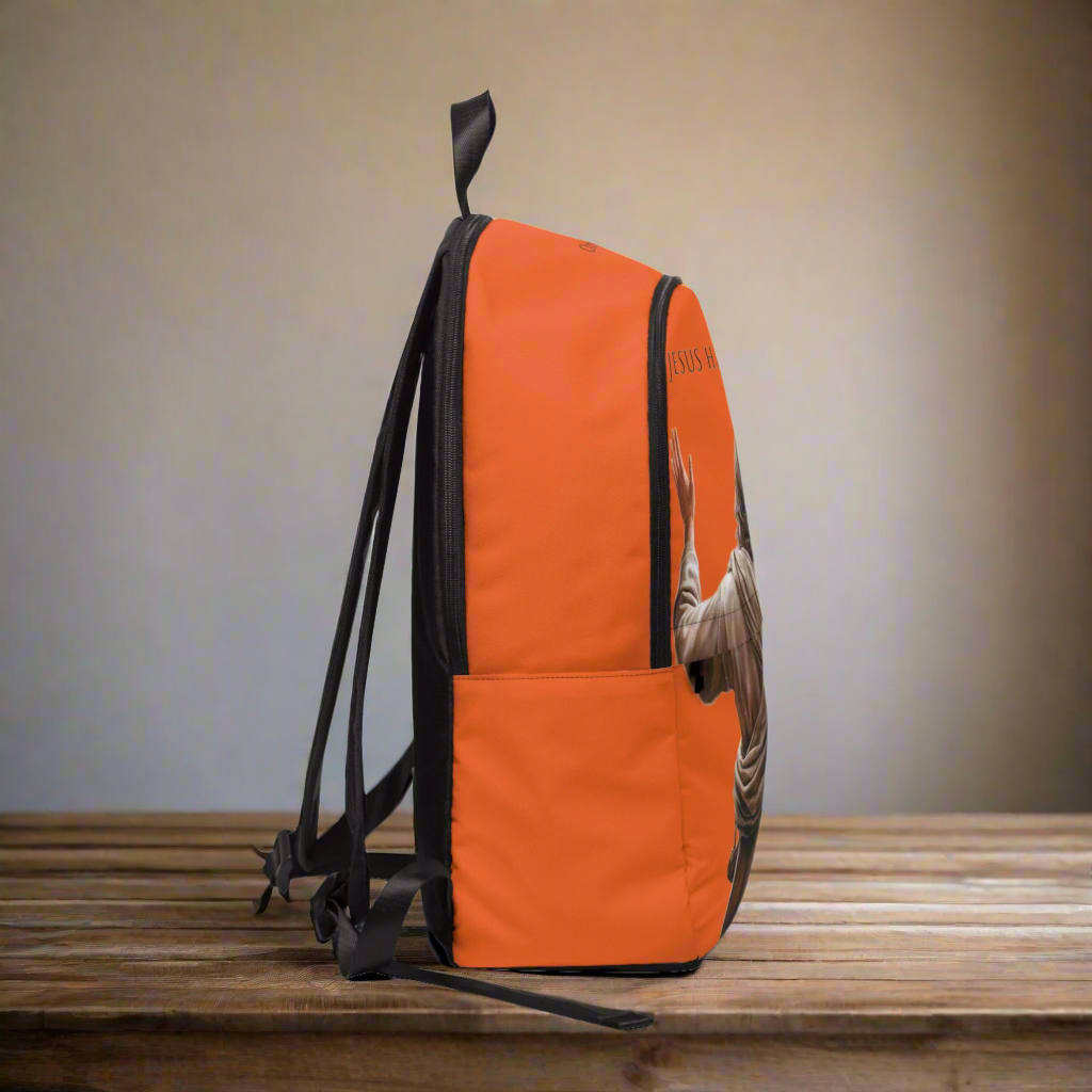 ’Jesus Has My Back’ Graphic design Christian Backpack (orange) - One size - Bags
