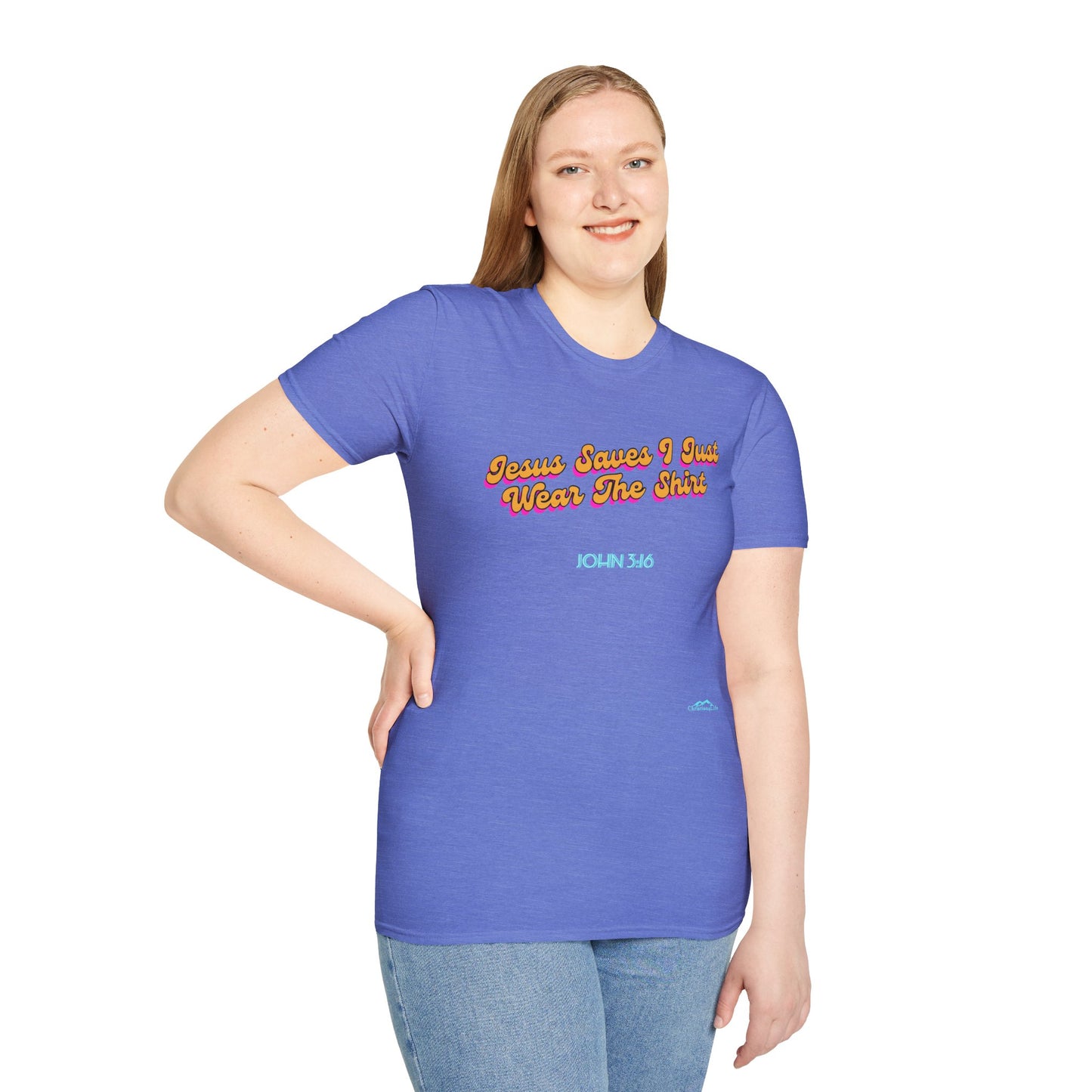 "Jesus Saves, I just Wear the Shirt" Unisex Cotton Softstyle T-Shirt
