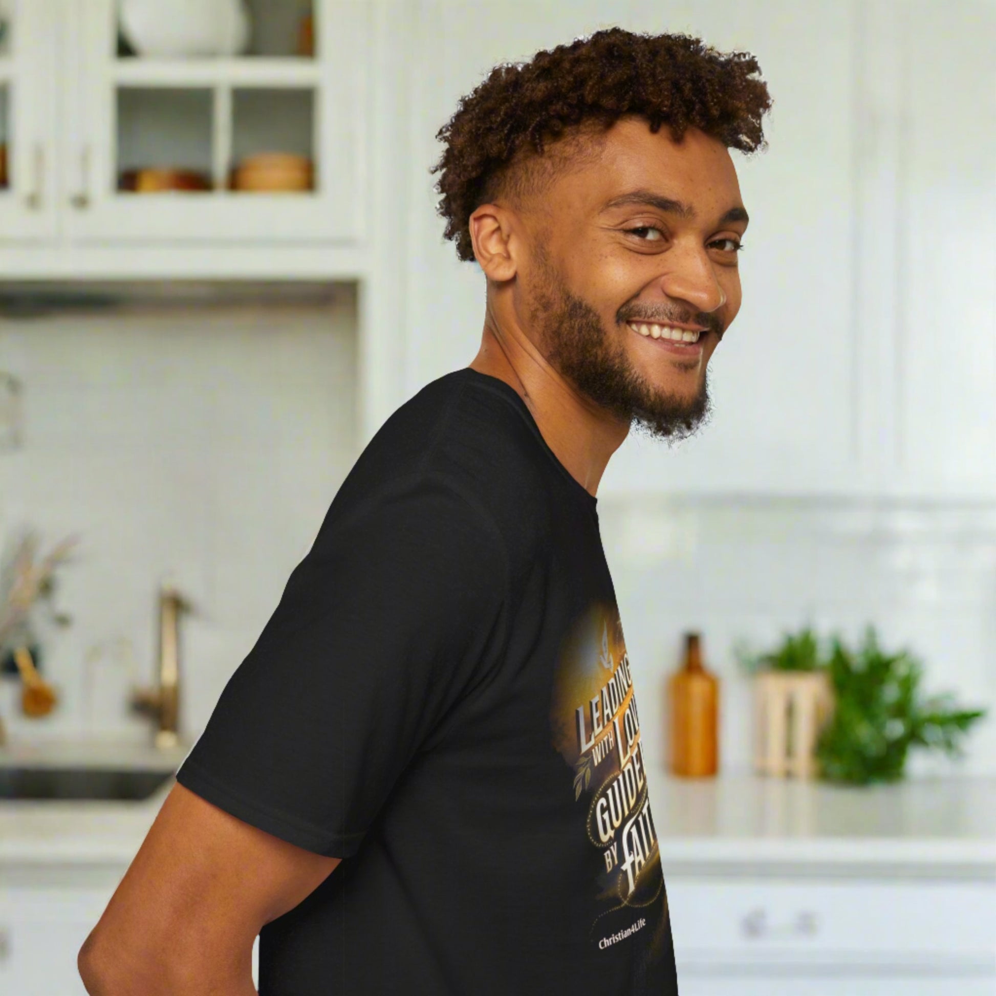 ’Leading with Love Guided by Prayer’ Inspirational Christian Cotton Softstyle T-Shirt - T-Shirt