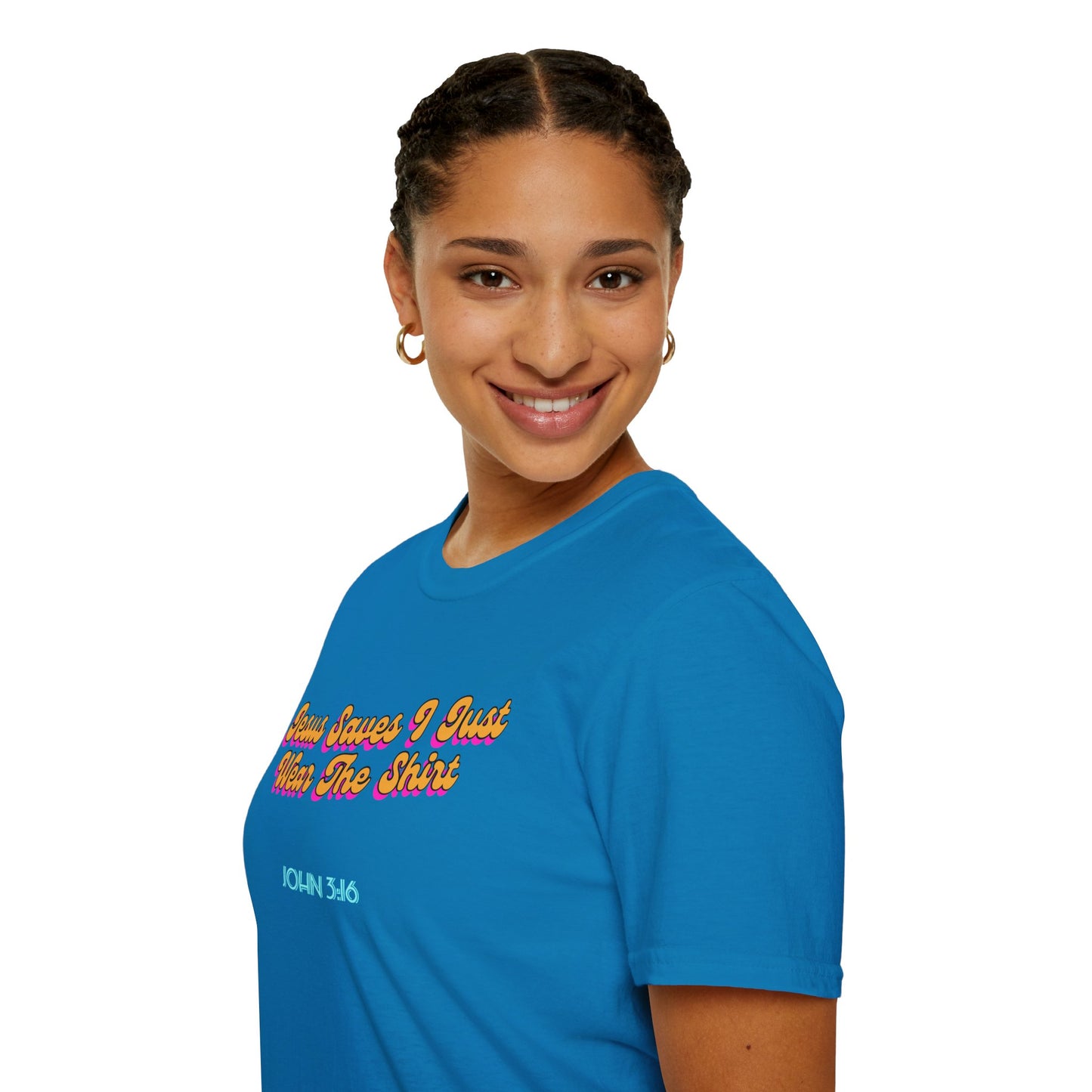 "Jesus Saves, I just Wear the Shirt" Unisex Cotton Softstyle T-Shirt