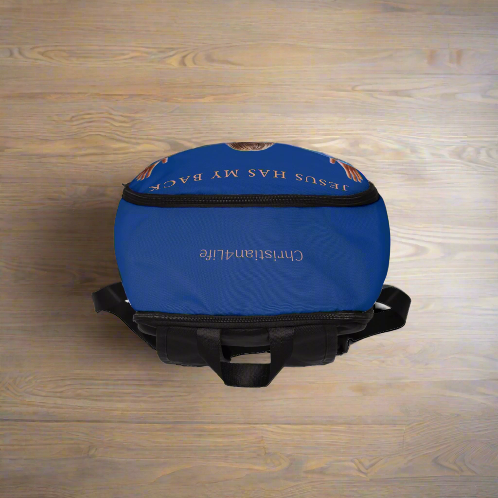 ’Jesus Has My Back’ design Christian Backpack (dark blue) - One size - Bags
