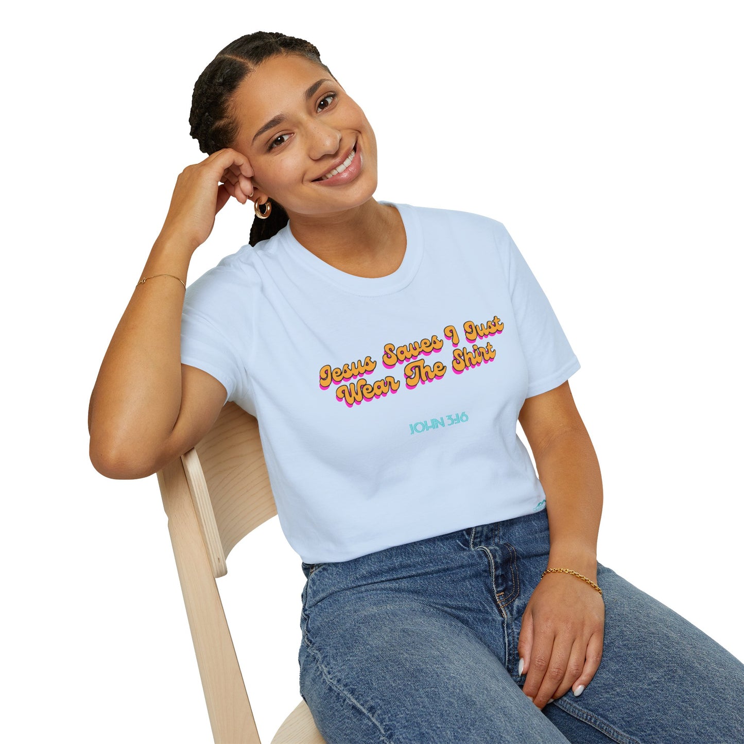 "Jesus Saves, I just Wear the Shirt" Unisex Cotton Softstyle T-Shirt