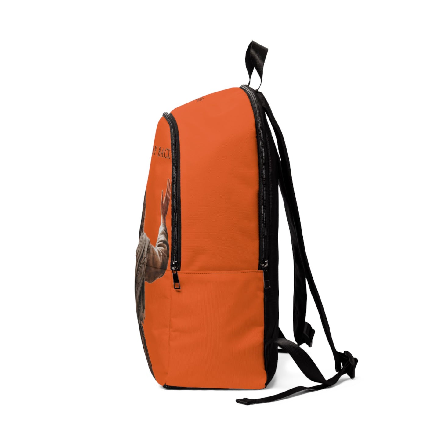 ’Jesus Has My Back’ Graphic design Christian Backpack (orange) - One size - Bags