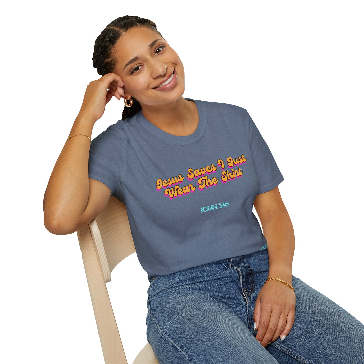 "Jesus Saves, I just Wear the Shirt" Unisex Cotton Softstyle T-Shirt