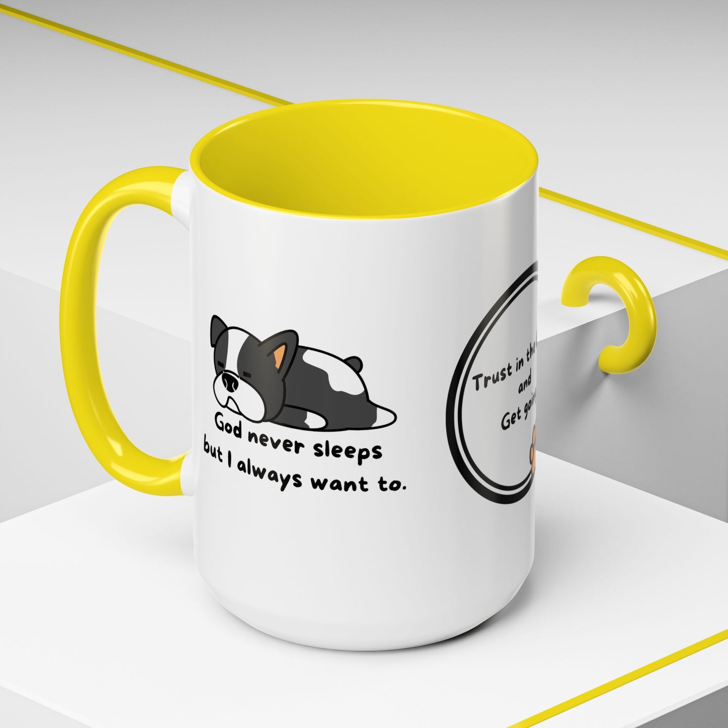 Christian ’God never sleeps’ 11 oz and 15oz Accent Mug multiple colors Christian Mug - Mug