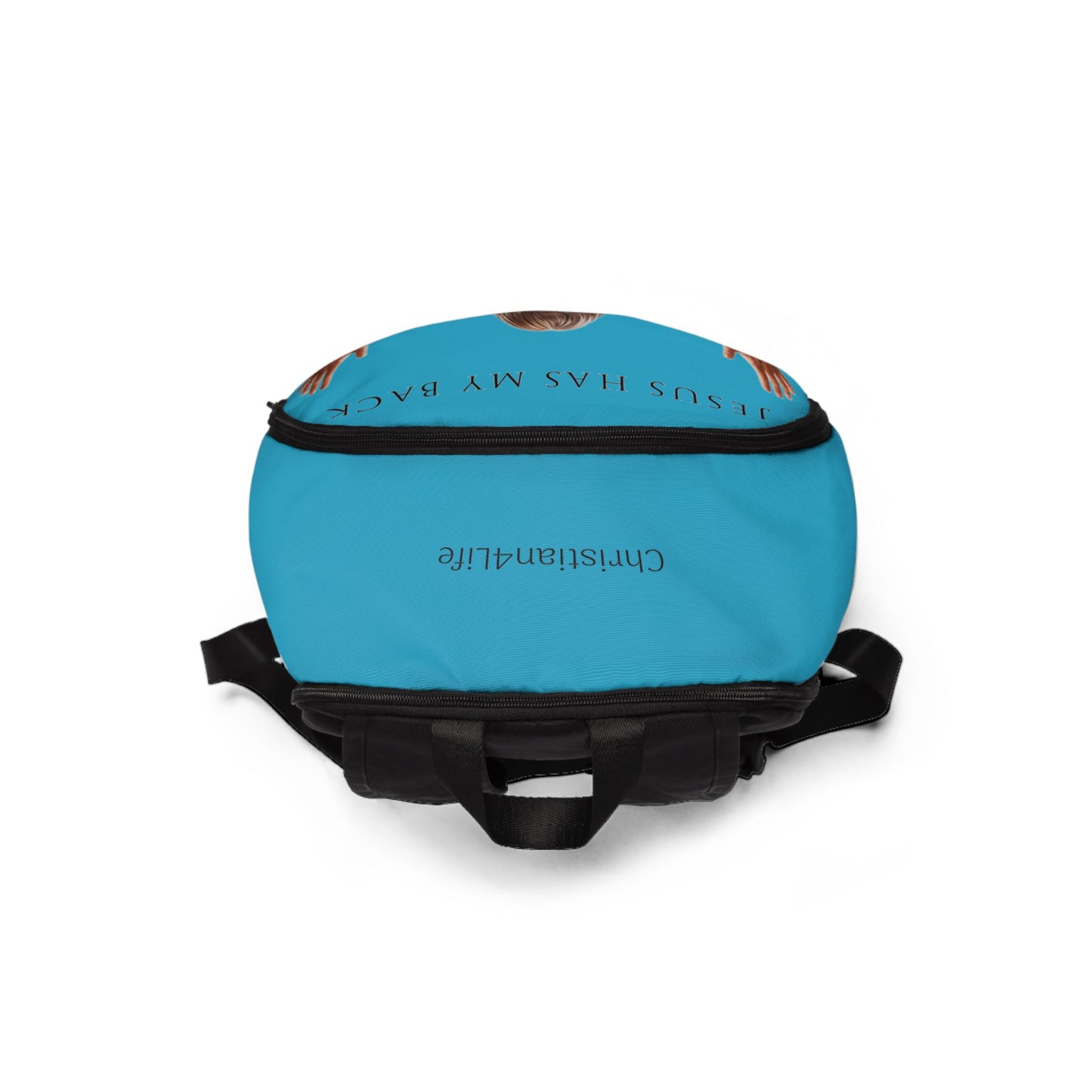 ’Jesus Has My Back’ design Christian Backpack (turquoise) - One size - Bags
