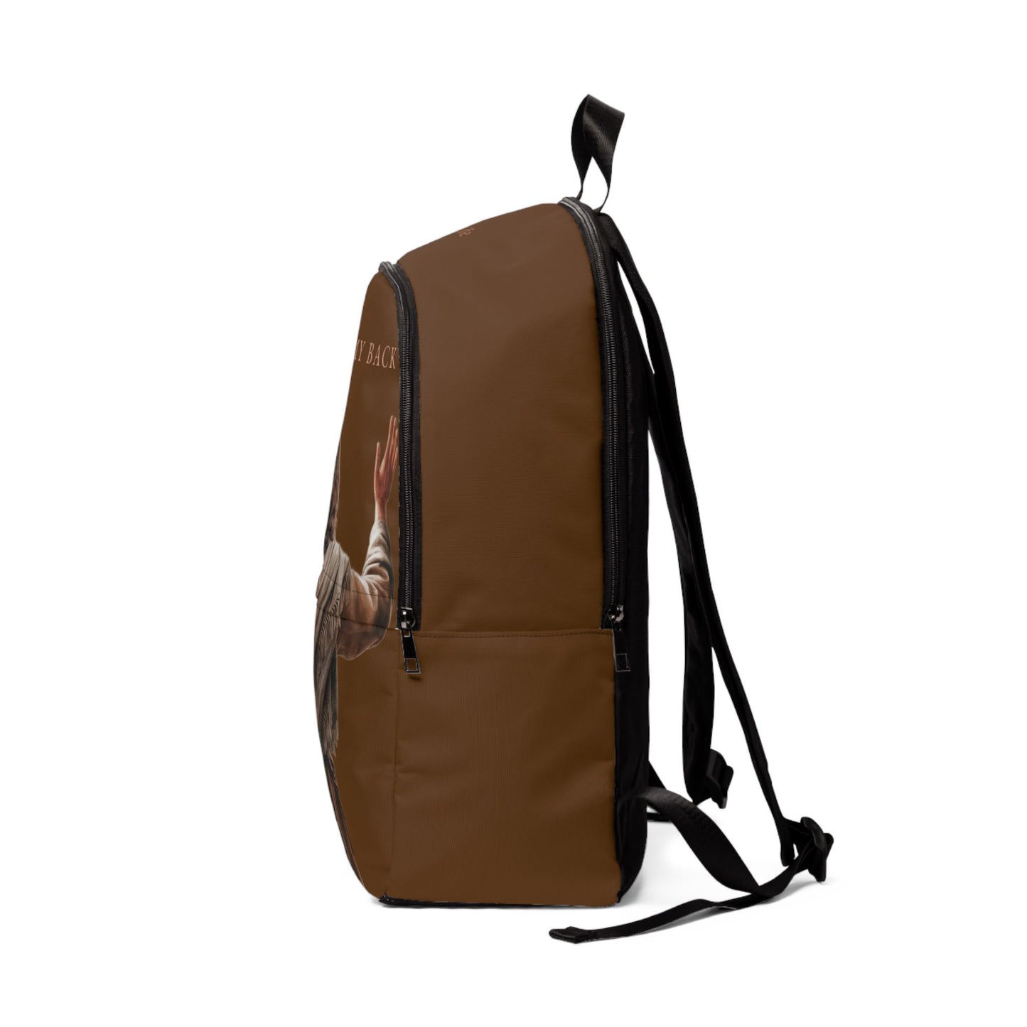 ’Jesus Has My Back’ Graphic design Christian Backpack (brown) - One size - Bags