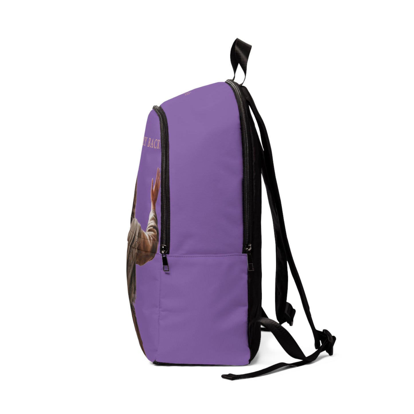 ’Jesus Has My Back’ Christian Backpack (light purple) - One size - Bags