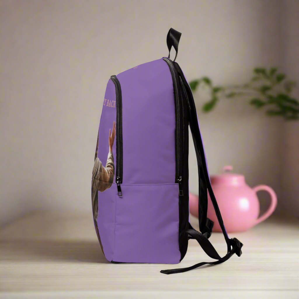 ’Jesus Has My Back’ Christian Backpack (light purple) - One size - Bags