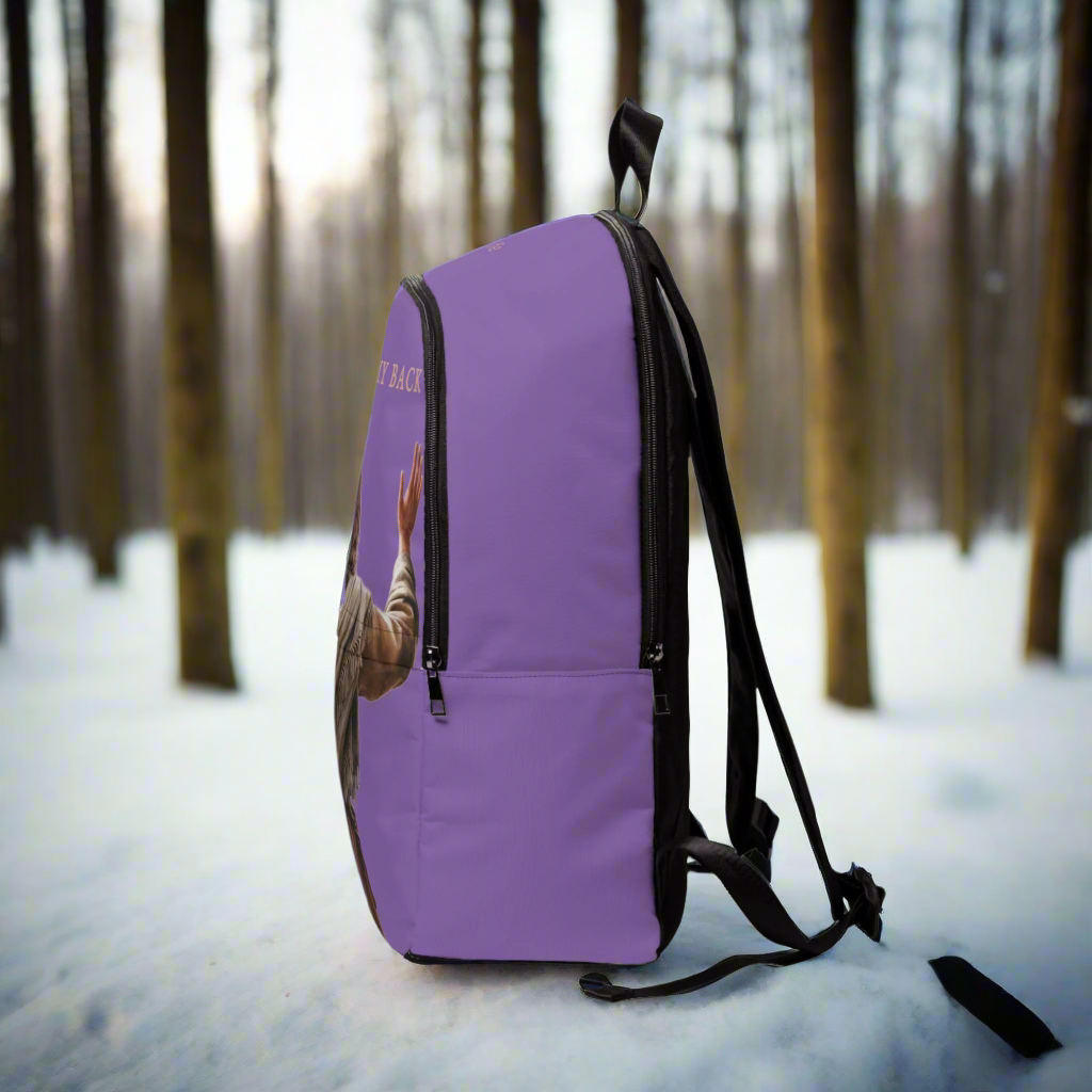 ’Jesus Has My Back’ Christian Backpack (light purple) - One size - Bags