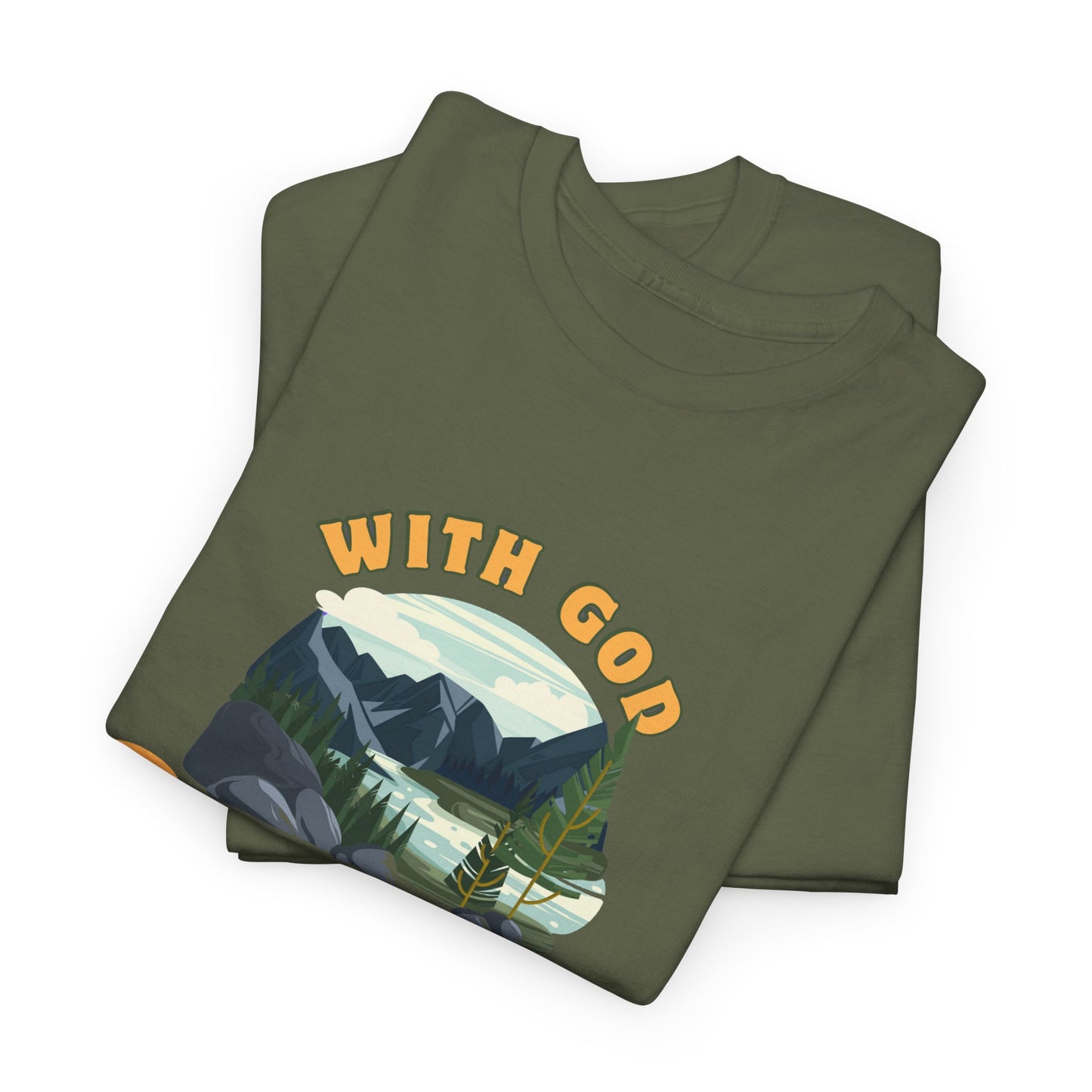 Unisex "With God Nature doesn't need a mother" Heavy Cotton Christian Tee