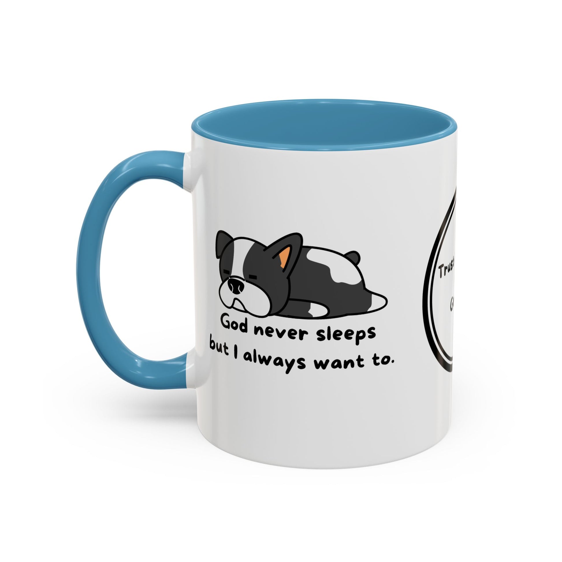 Christian ’God never sleeps’ 11 oz and 15oz Accent Mug multiple colors Christian Mug - Mug