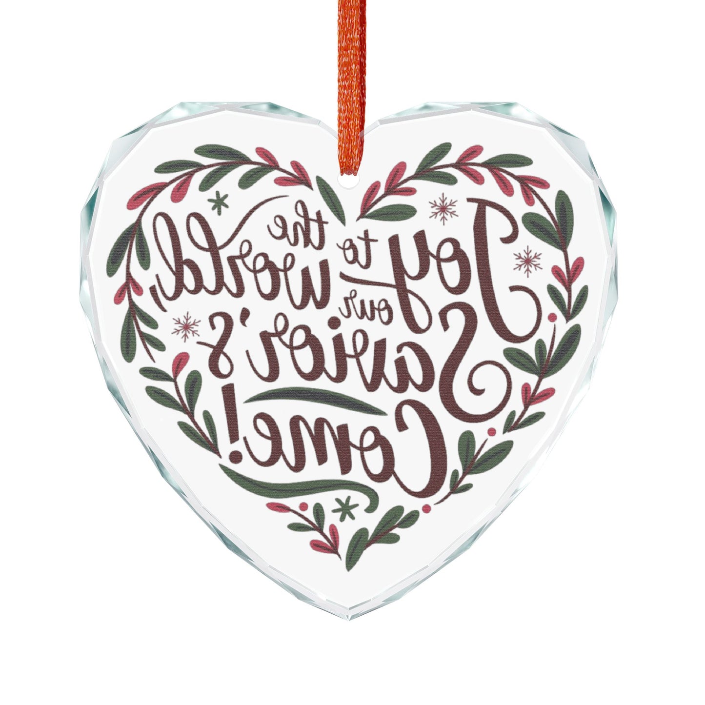 Crystal Heart and Round Glass Ornament