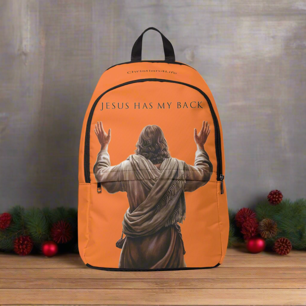 ’Jesus Has My Back’ Graphic design Christian Backpack (crusta warm orange) - One size - Bags