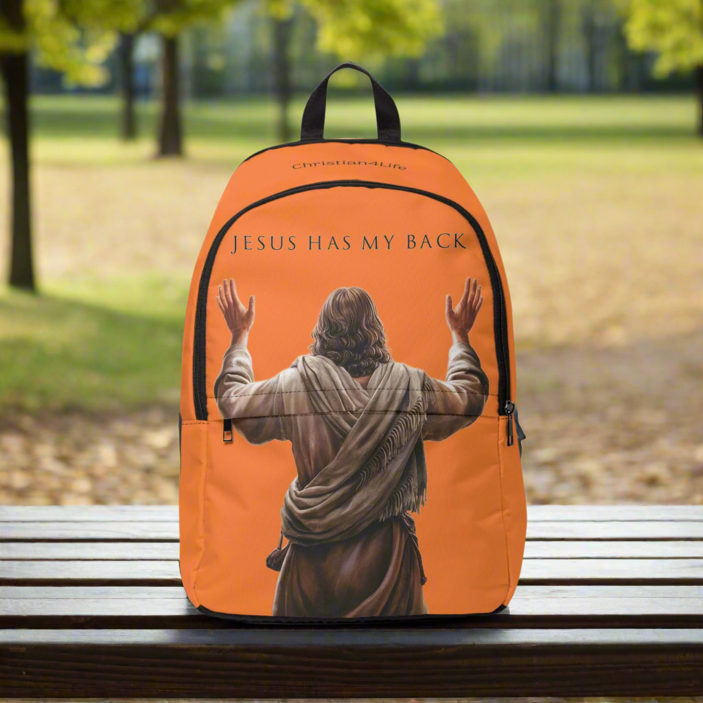 ’Jesus Has My Back’ Graphic design Christian Backpack (crusta warm orange) - One size - Bags