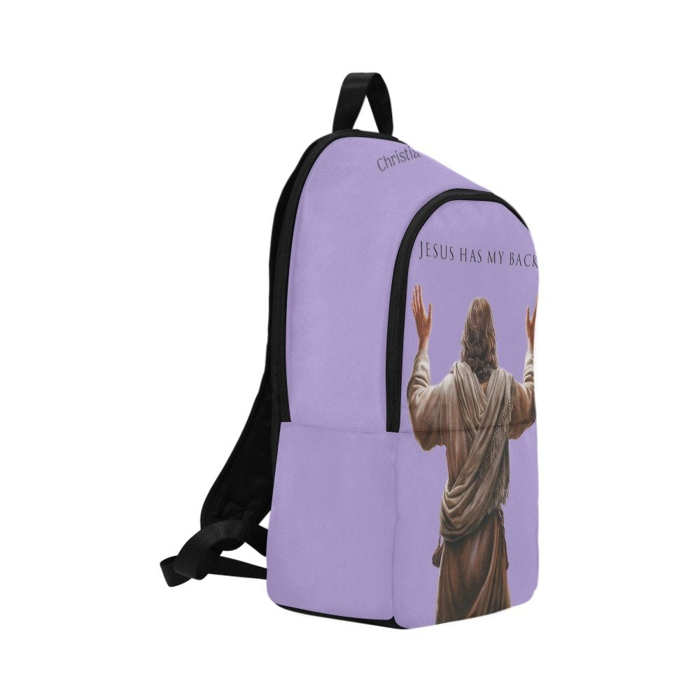 "Jesus Has My Back" Christian Backpack (Choose Purple Shade)