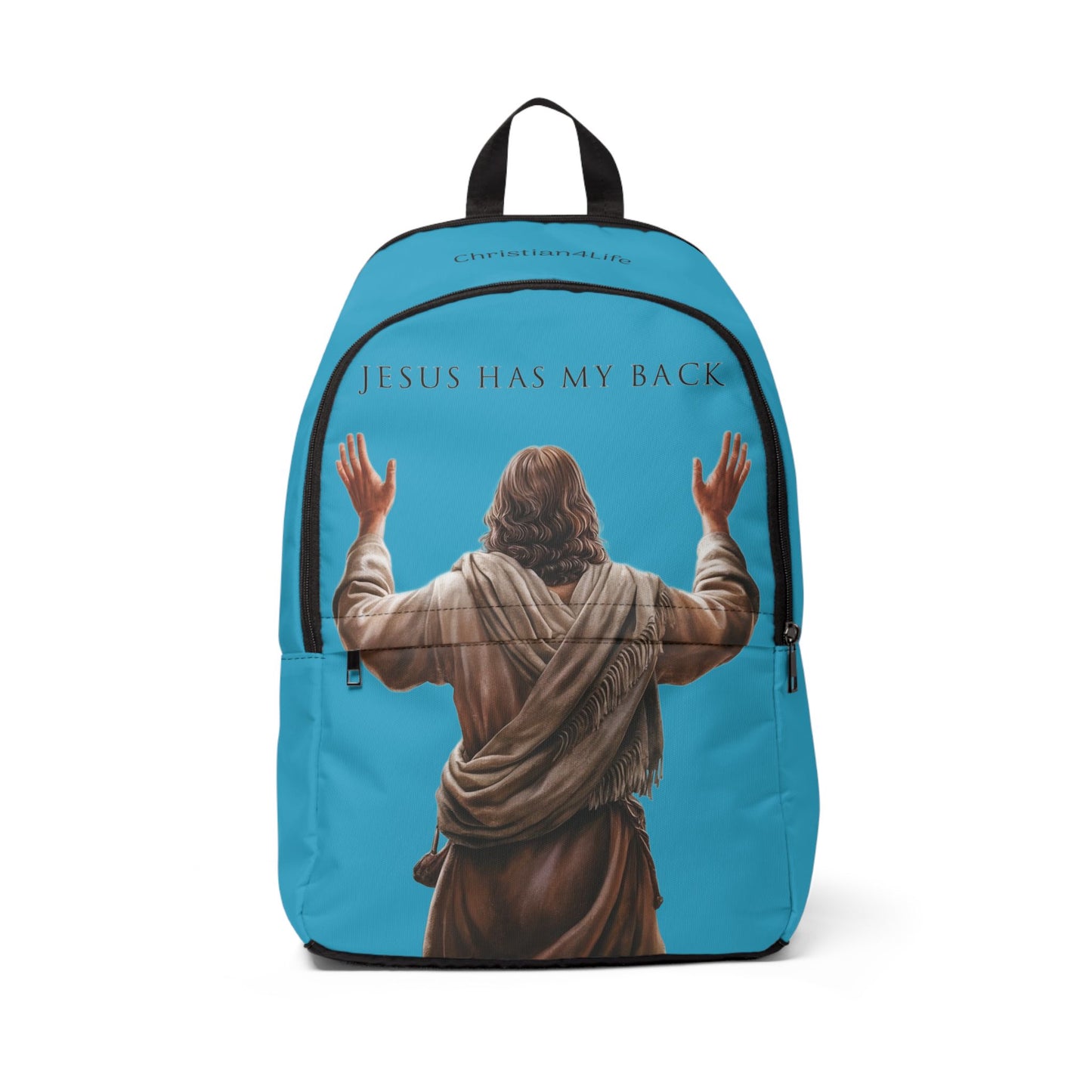 ’Jesus Has My Back’ design Christian Backpack (turquoise) - One size - Bags