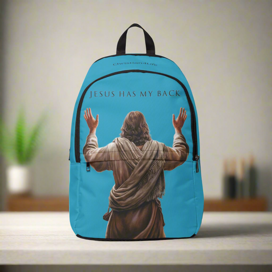 ’Jesus Has My Back’ design Christian Backpack (turquoise) - One size - Bags