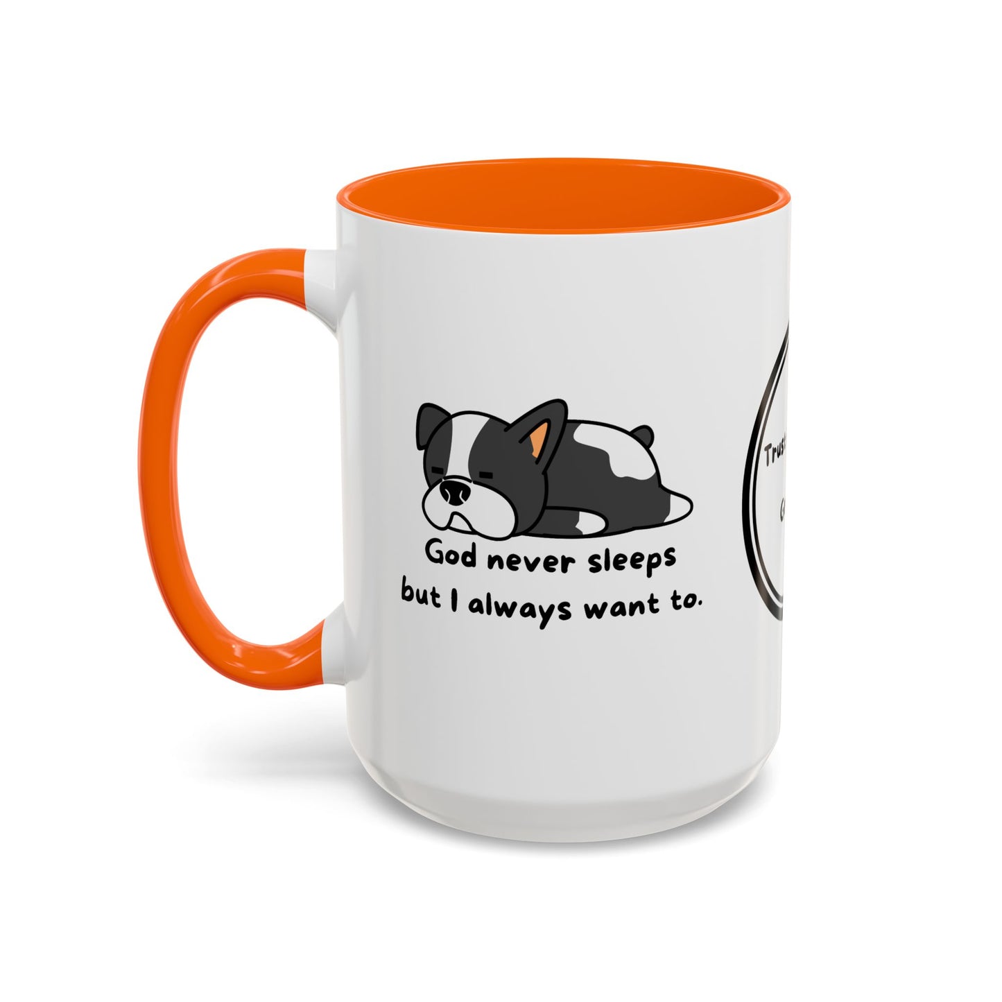 Christian ’God never sleeps’ 11 oz and 15oz Accent Mug multiple colors Christian Mug - Mug