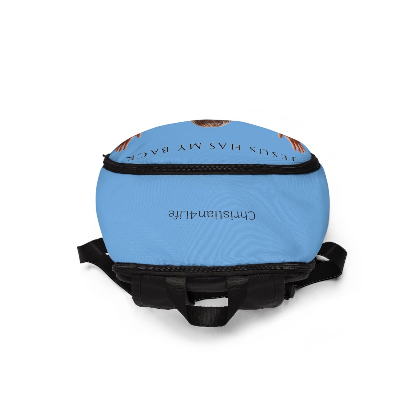 ’Jesus Has My Back’ design Christian Backpack (light blue) - One size - Bags