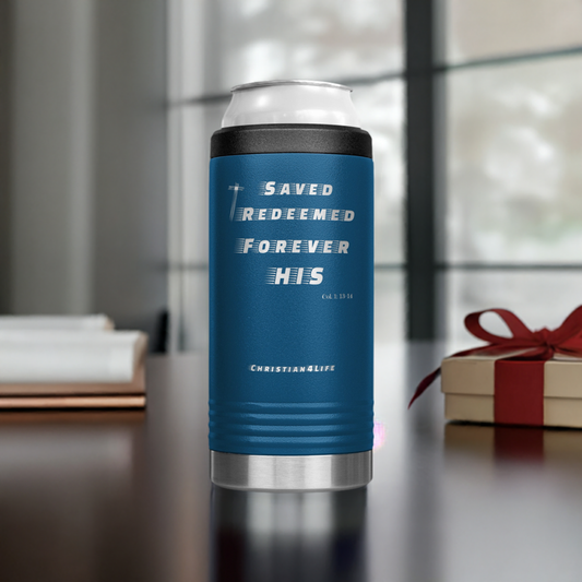 12oz Christian Cozie Insulated Tumbler -Saved Redeemed Forever His - Tumblers