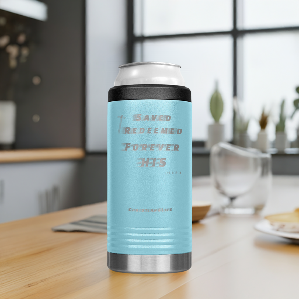 12oz Christian Cozie Insulated Tumbler -Saved Redeemed Forever His - Tumblers