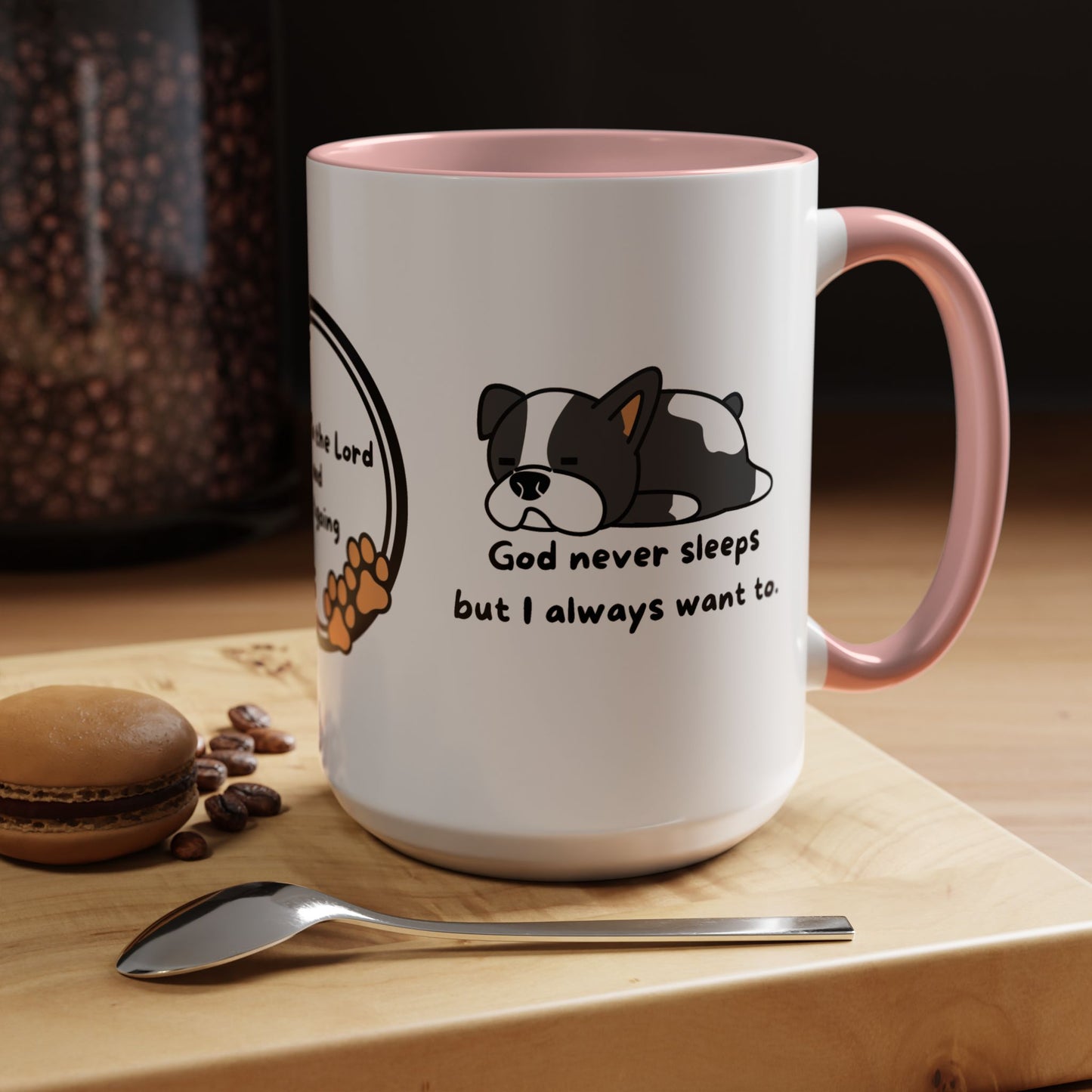 Christian ’God never sleeps’ 11 oz and 15oz Accent Mug multiple colors Christian Mug - 15oz / Pink - Mug