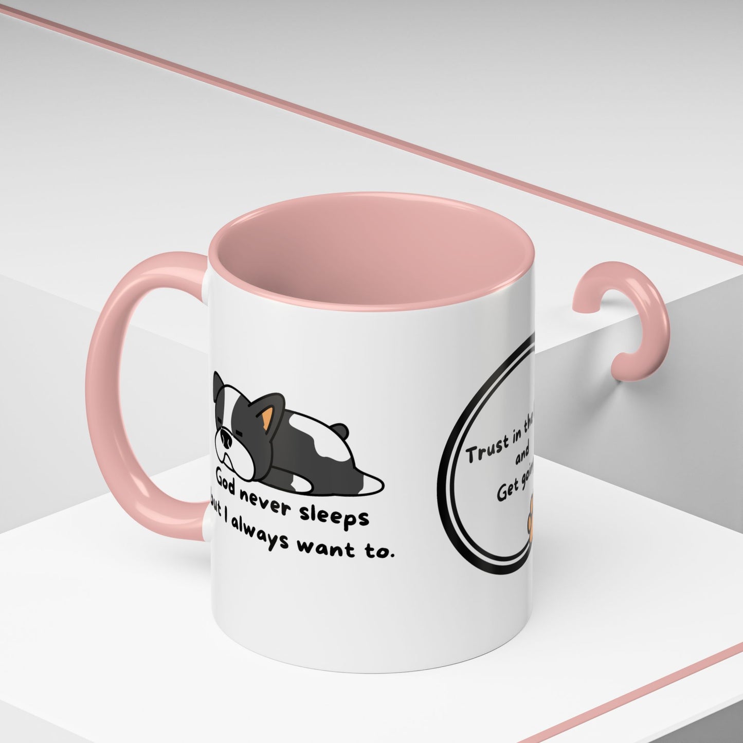 Christian ’God never sleeps’ 11 oz and 15oz Accent Mug multiple colors Christian Mug - Mug