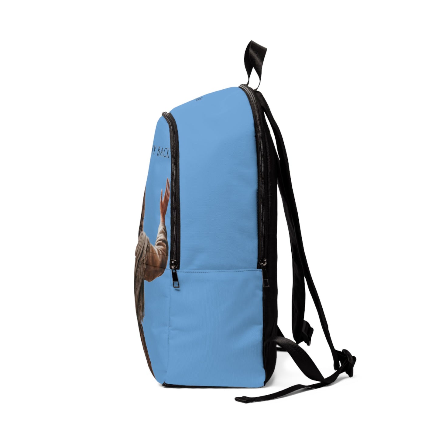 ’Jesus Has My Back’ design Christian Backpack (light blue) - One size - Bags