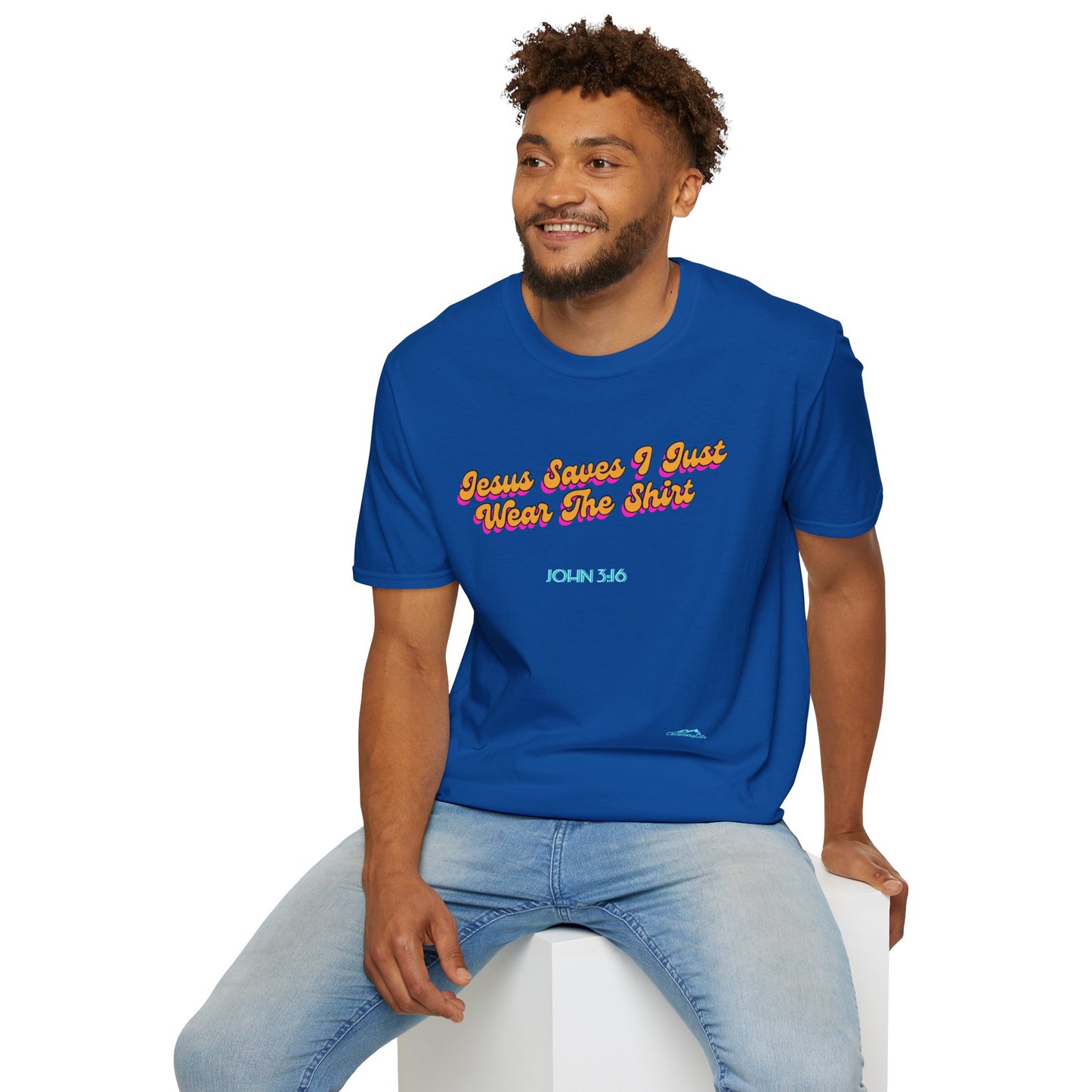 "Jesus Saves, I just Wear the Shirt" Unisex Cotton Softstyle T-Shirt