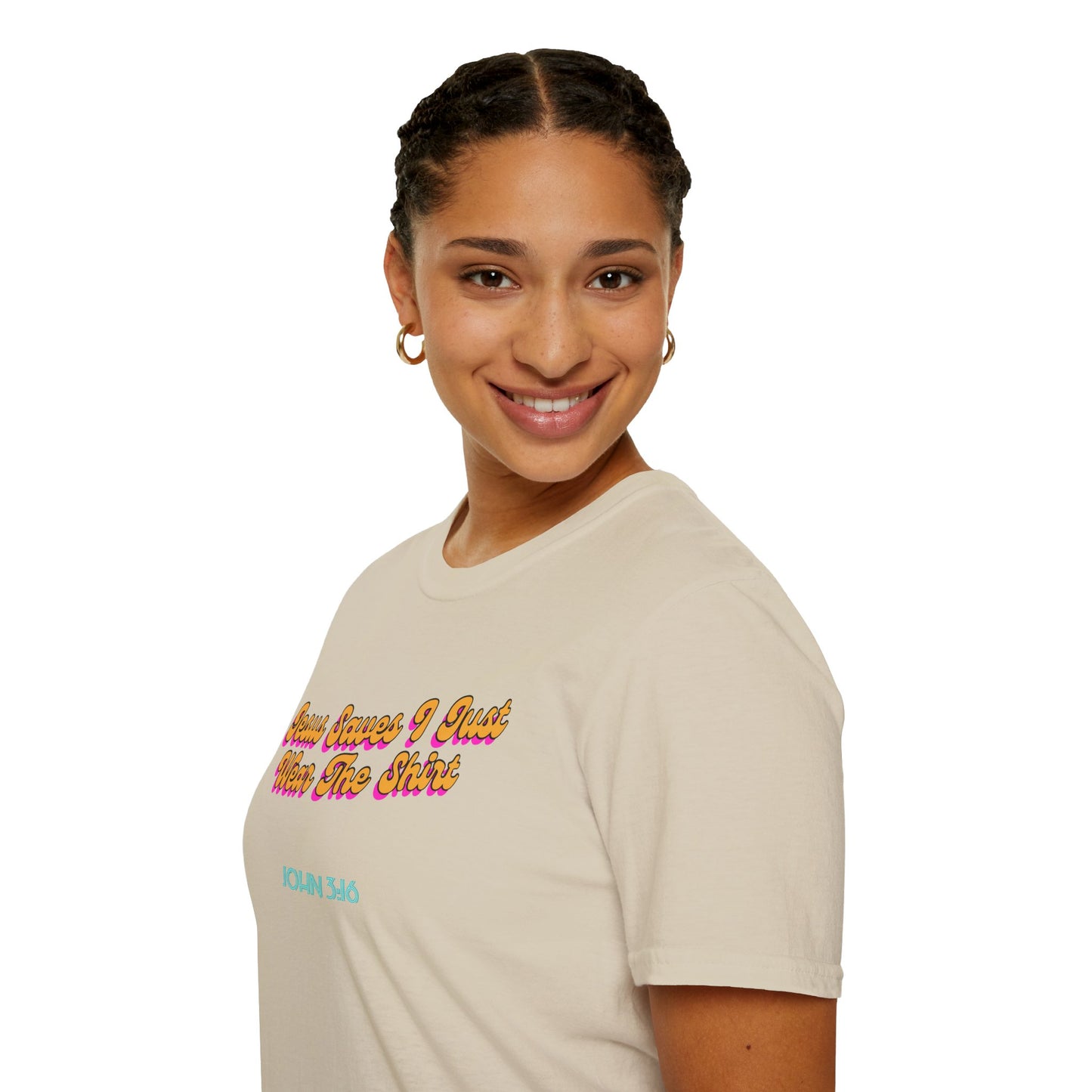 "Jesus Saves, I just Wear the Shirt" Unisex Cotton Softstyle T-Shirt