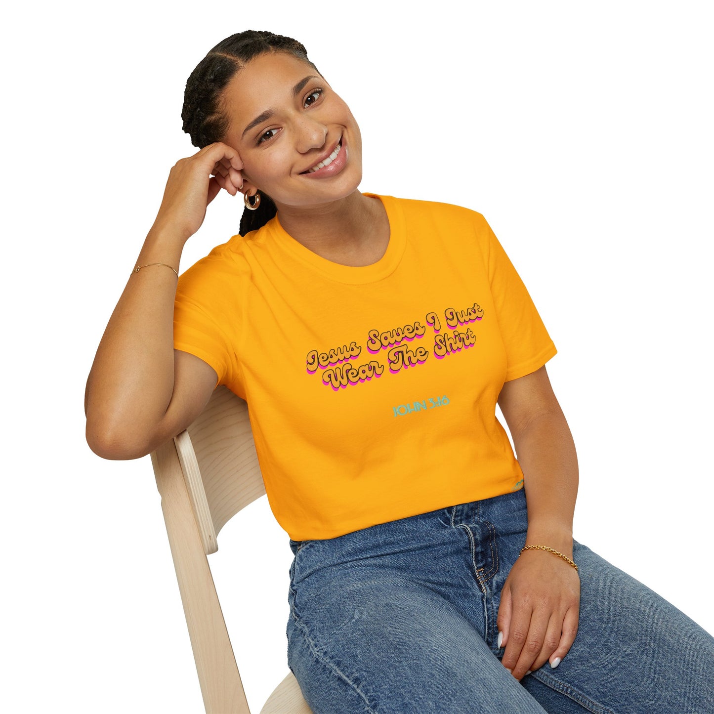 "Jesus Saves, I just Wear the Shirt" Unisex Cotton Softstyle T-Shirt