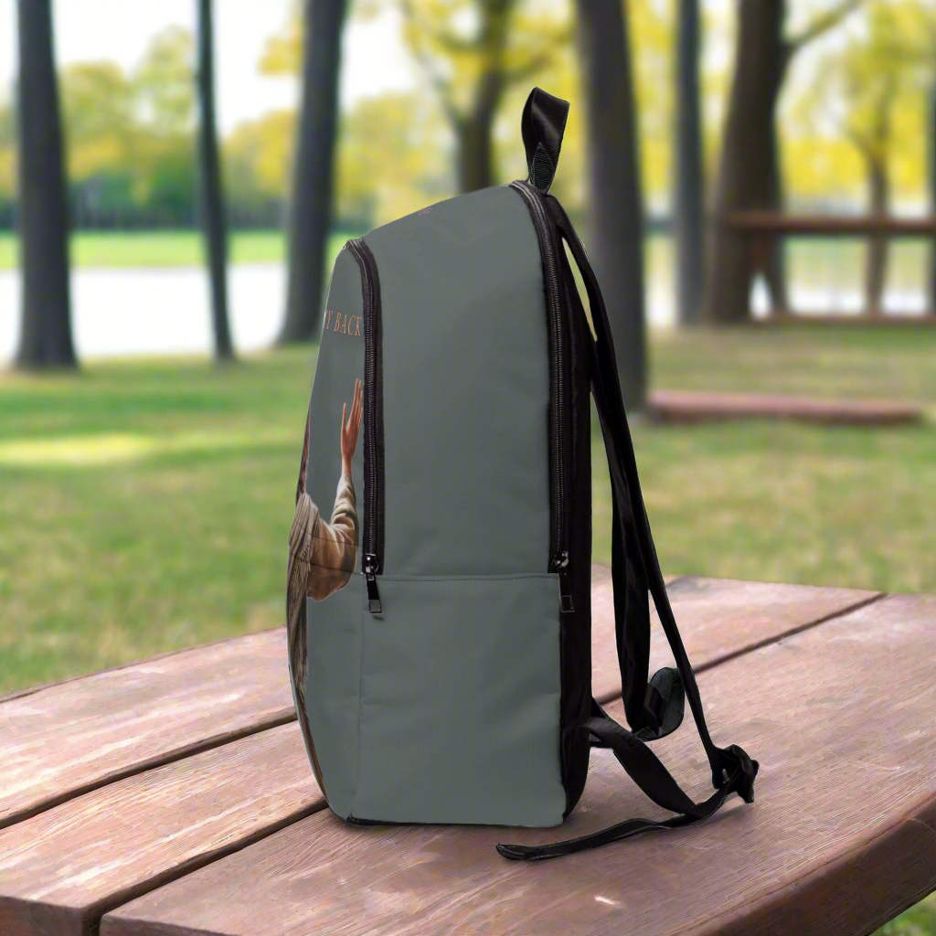 ’Jesus Has My Back’ Graphic design Christian Backpack (dark grey) - One size - Bags