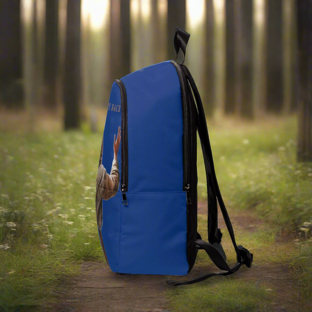 ’Jesus Has My Back’ design Christian Backpack (dark blue) - One size - Bags