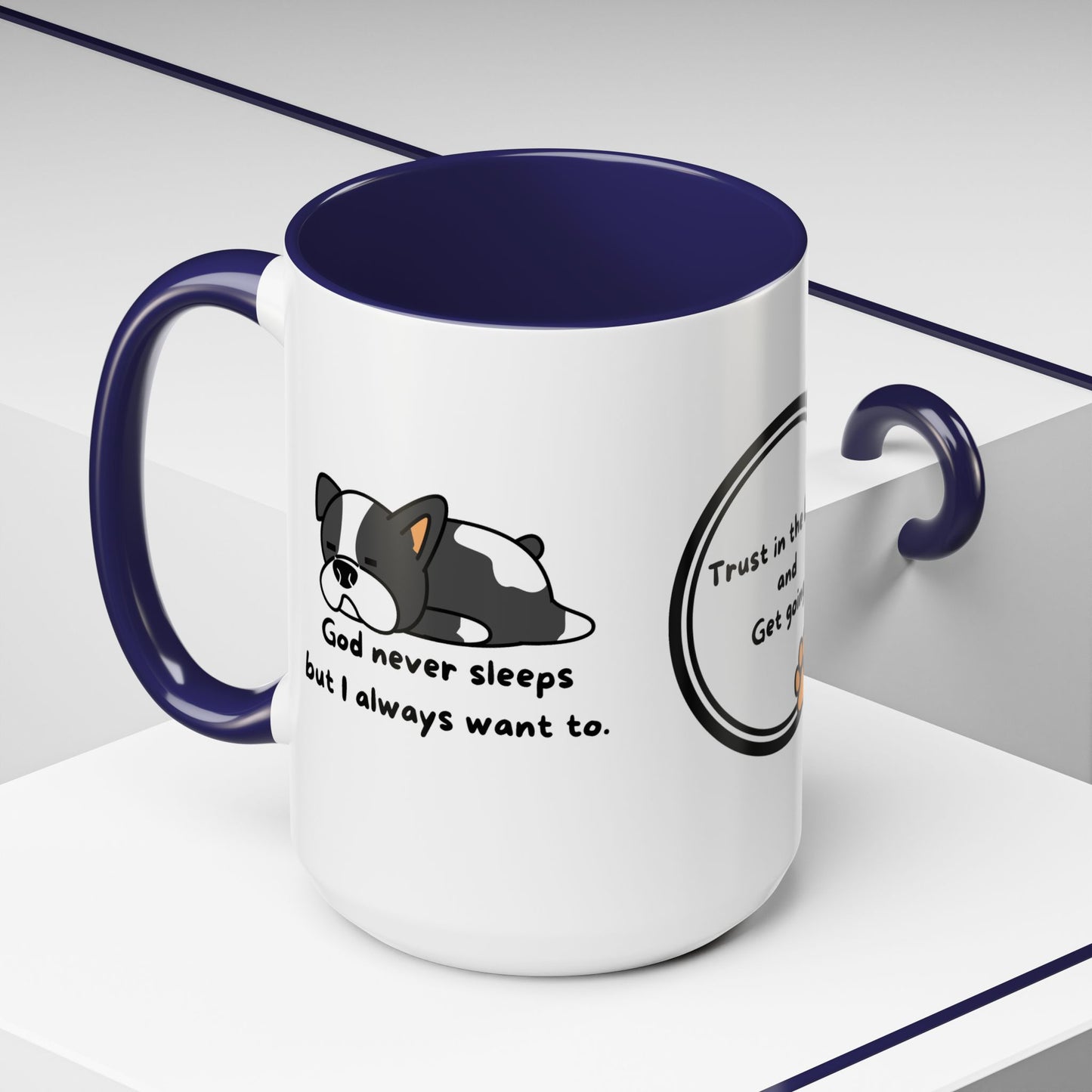 Christian ’God never sleeps’ 11 oz and 15oz Accent Mug multiple colors Christian Mug - Mug