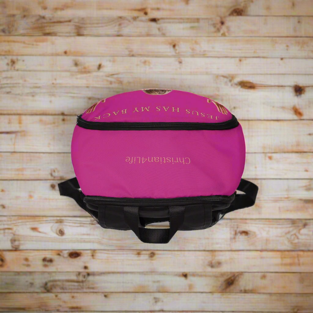 ’Jesus Has My Back’ Christian Backpack (pink) - One size - Bags