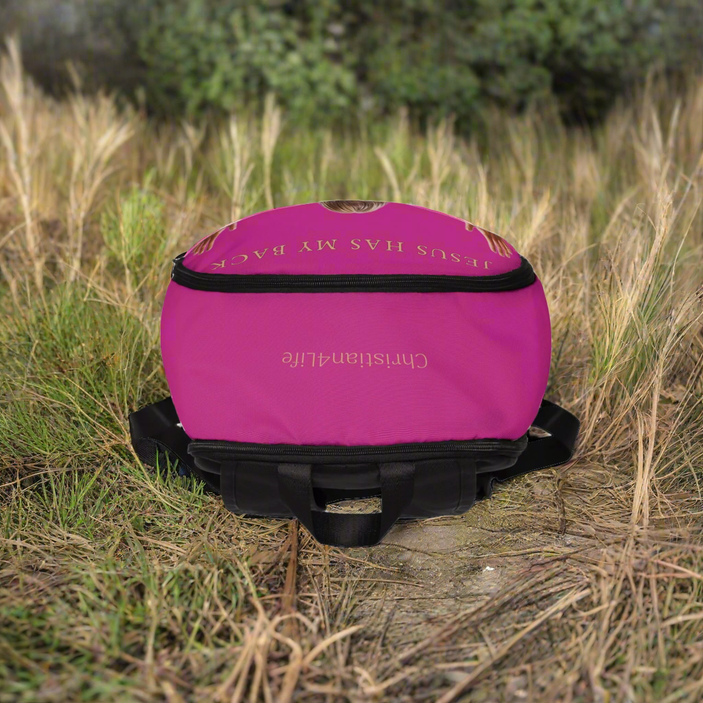 ’Jesus Has My Back’ Christian Backpack (pink) - One size - Bags