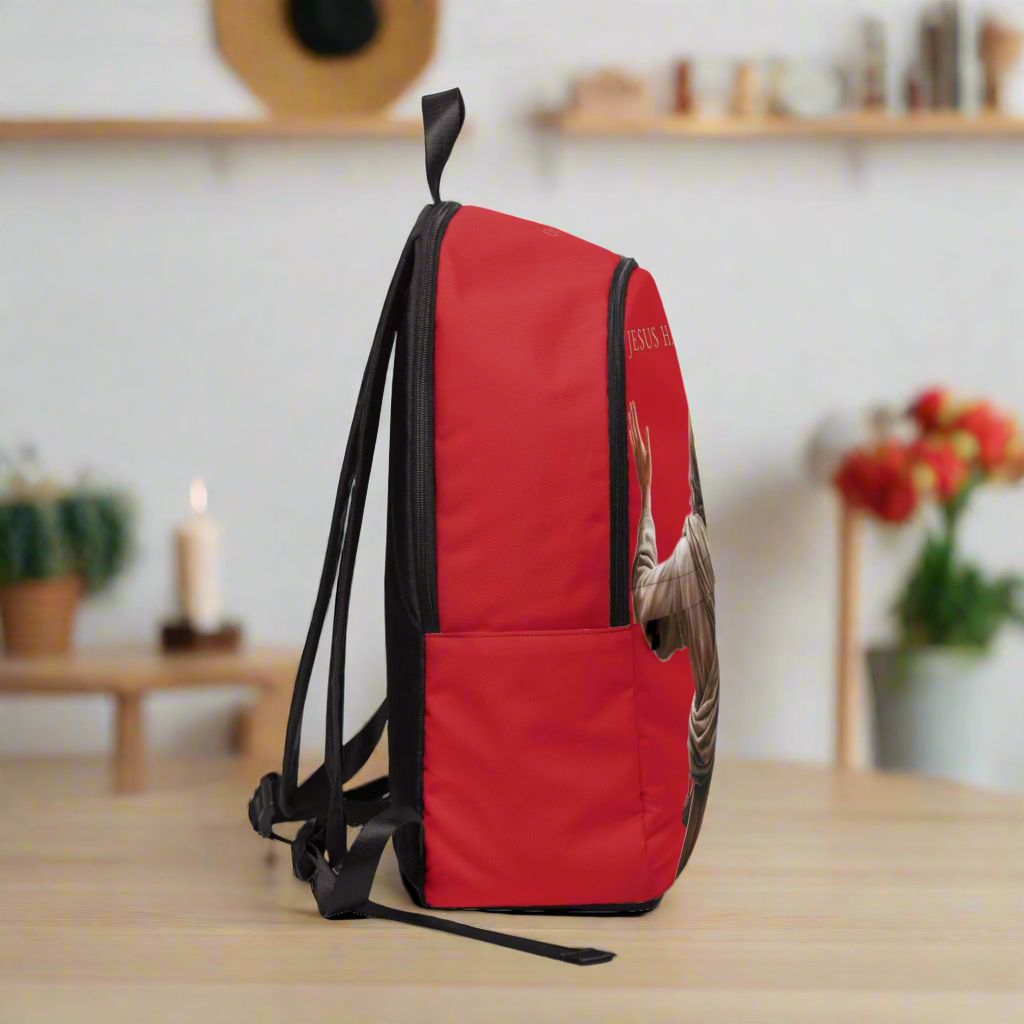 ’Jesus Has My Back’ Graphic design Christian Backpack (dark red) - One size - Bags