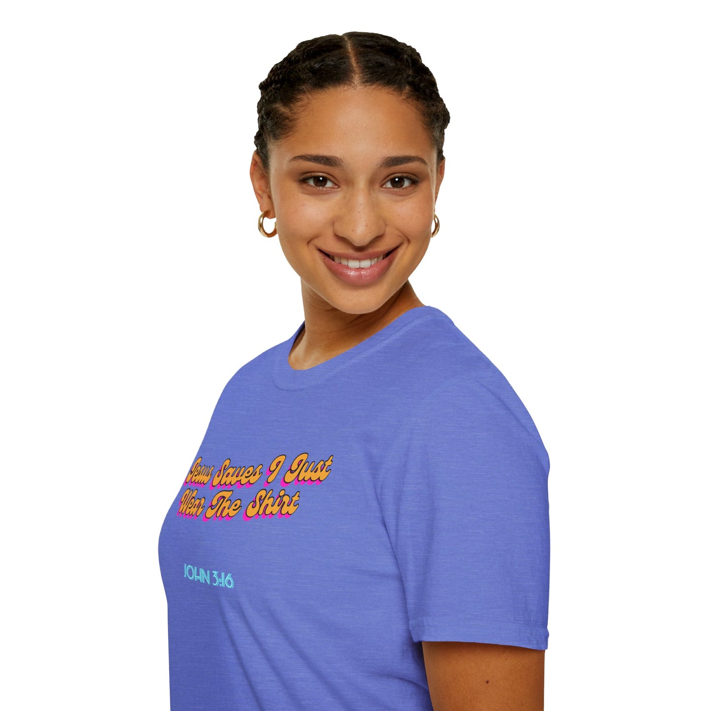 "Jesus Saves, I just Wear the Shirt" Unisex Cotton Softstyle T-Shirt